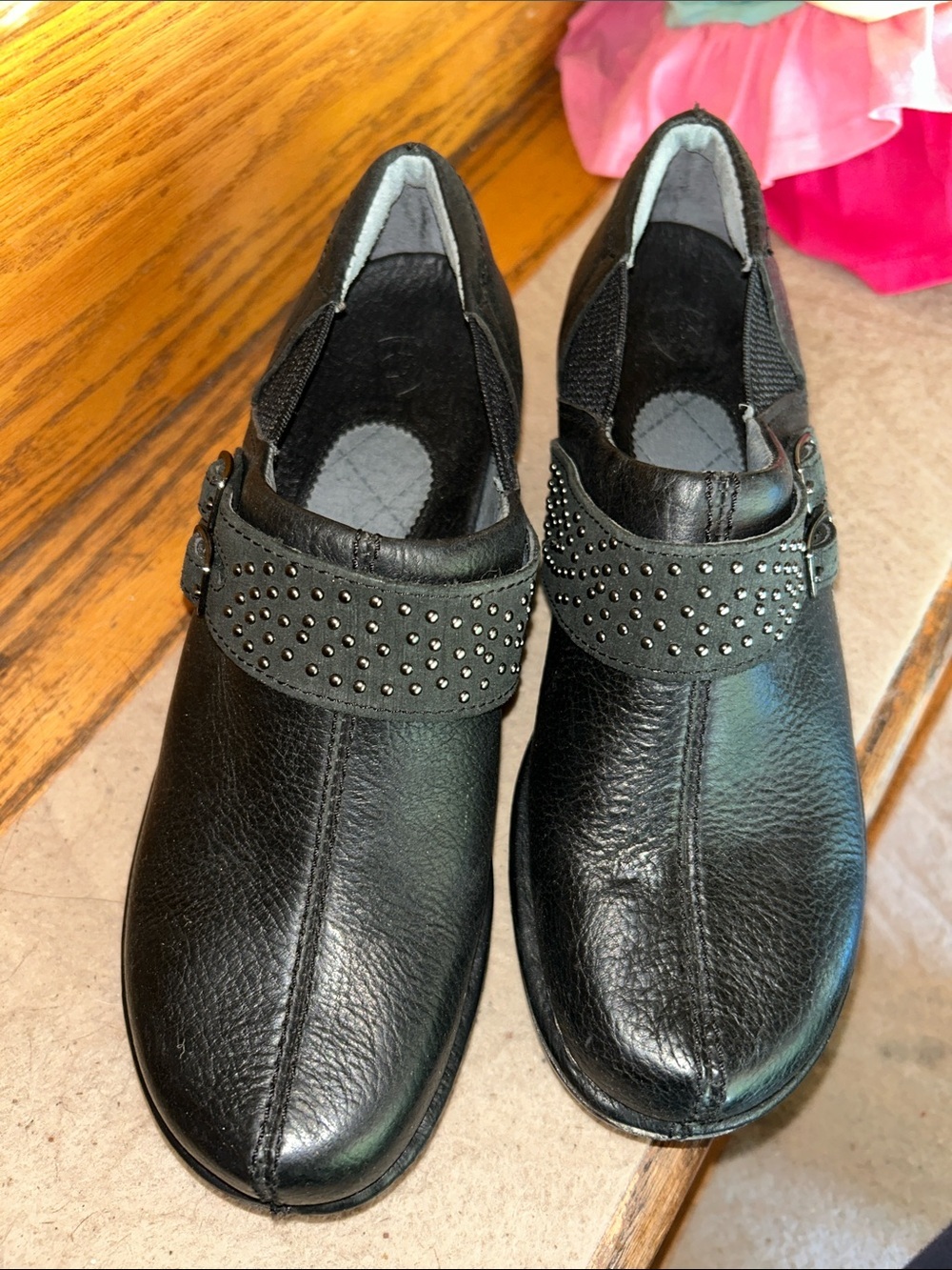 Ariat Black Studded Slip-On Loafers